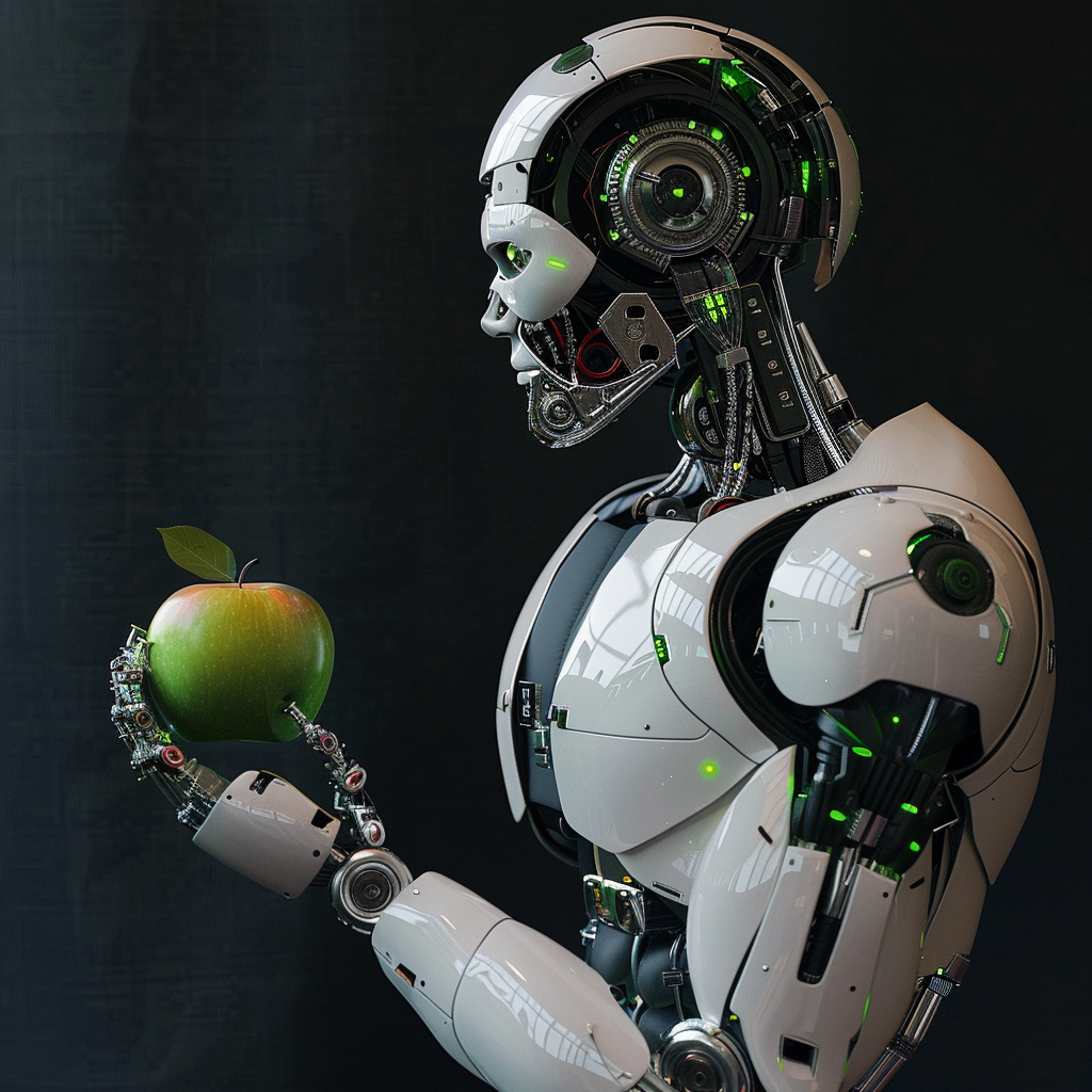 “L’avenir IA de la pomme” (Qant, M. de R. avec Midjourney)