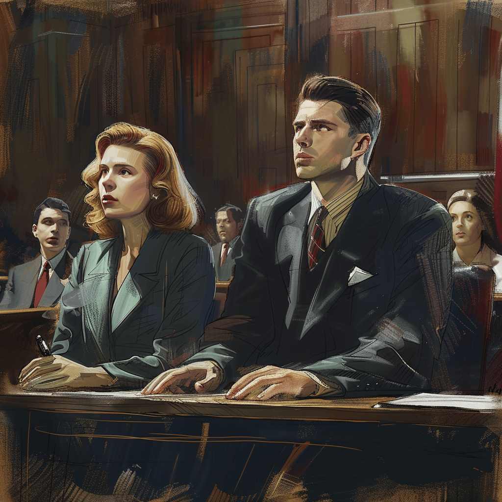 Scarlett Johansson et Sam Altman attendent le verdict dans le procès qui les oppose (Qant avec Midjourney)