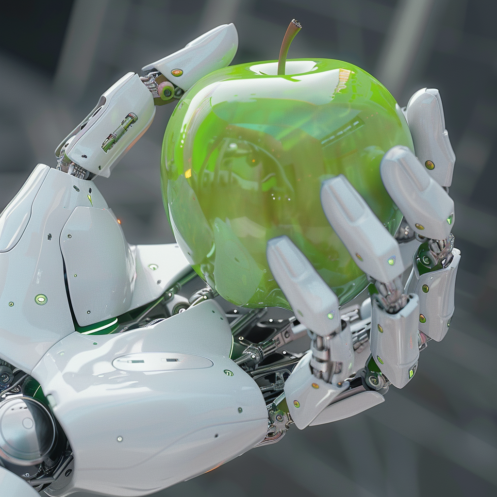 “L’IA débarque dans la pomme” (Qant, M. de R. avec Midjourney)