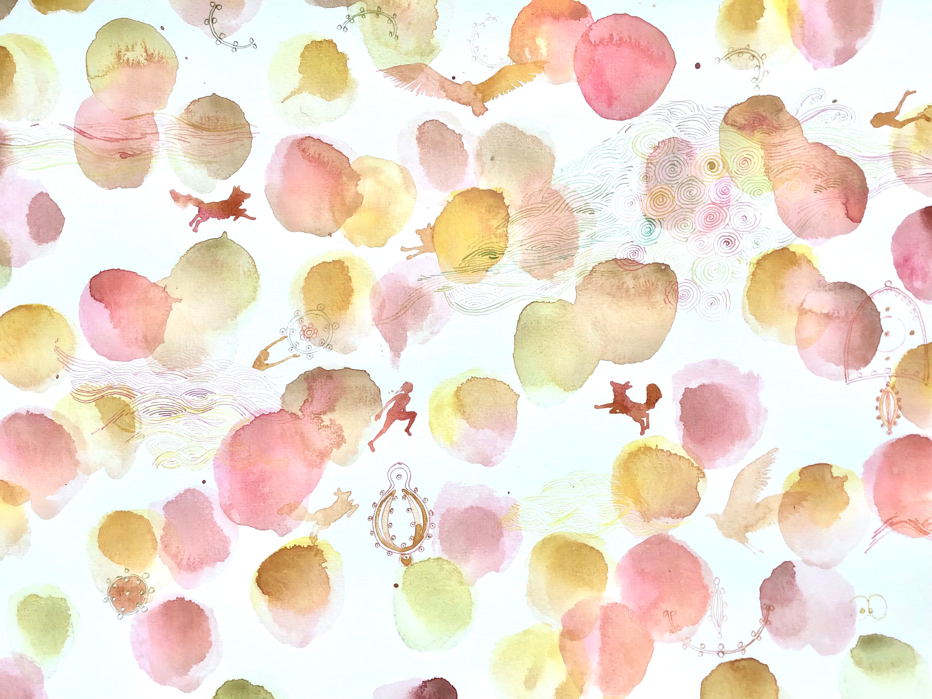 Nous comprendre, nous aimer, comprendre cette vie, aimer cette vie, Aquarelle sur papier 29,7/42 cm, Mai 2024