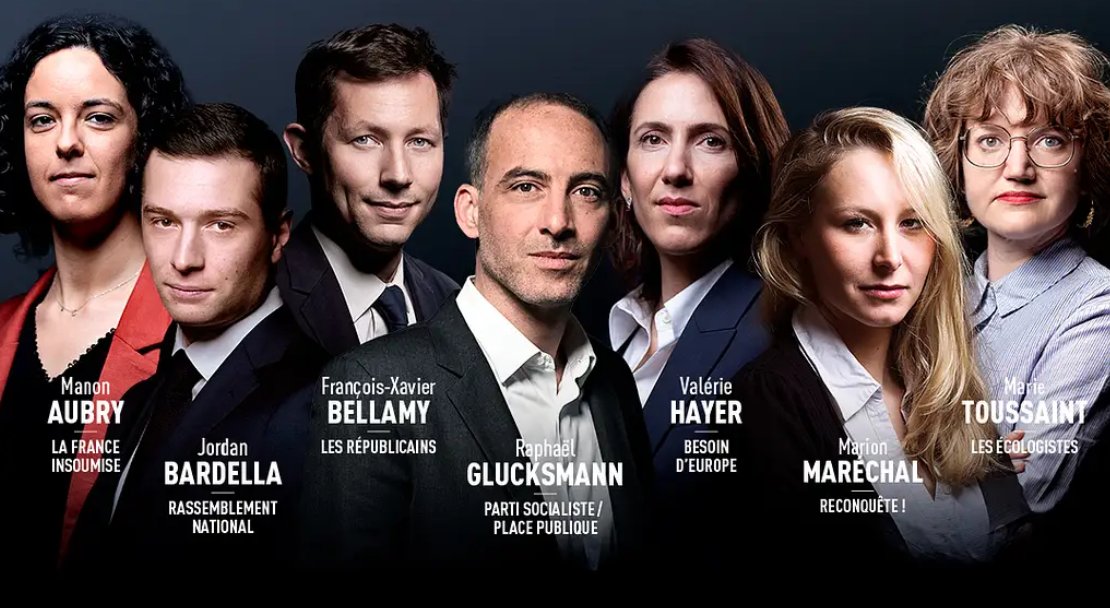 Les candidats têtes de liste aux européennes des principaux partis politiques français © Médias Infos / X