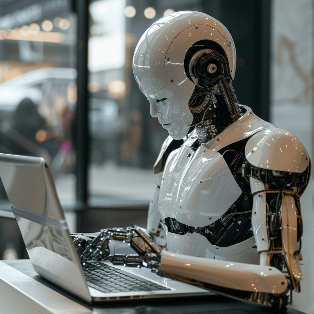 “L’IA rentre dans le monde professionnel” (Qant, M. de R. avec Midjourney) 