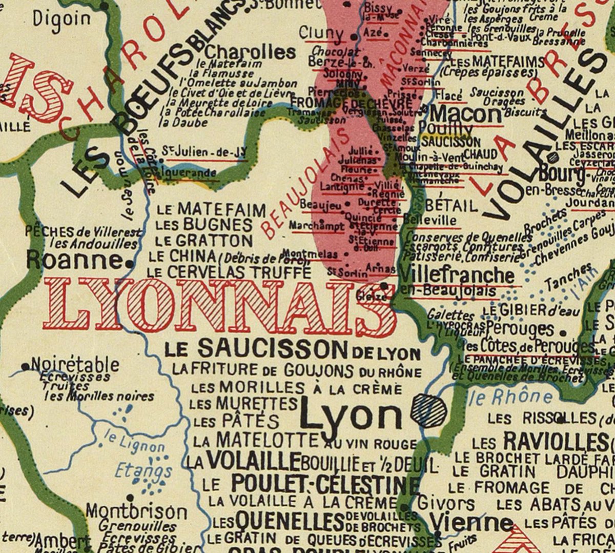 Les spécialités du Lyonnais en 1929