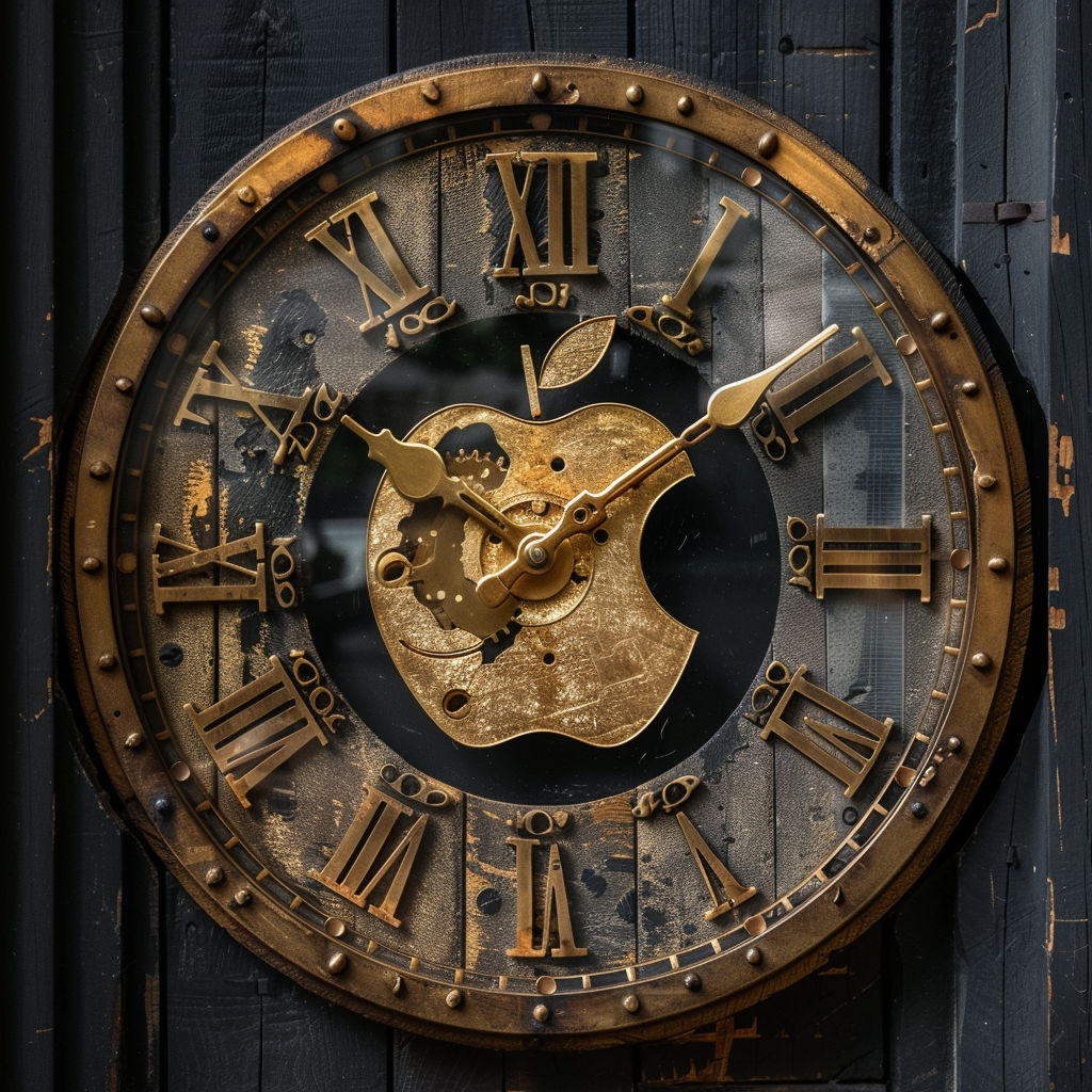 “L’horloge d’Apple sonne l’heure de l’IA” (Qant, M. de R. avec Midjourney)