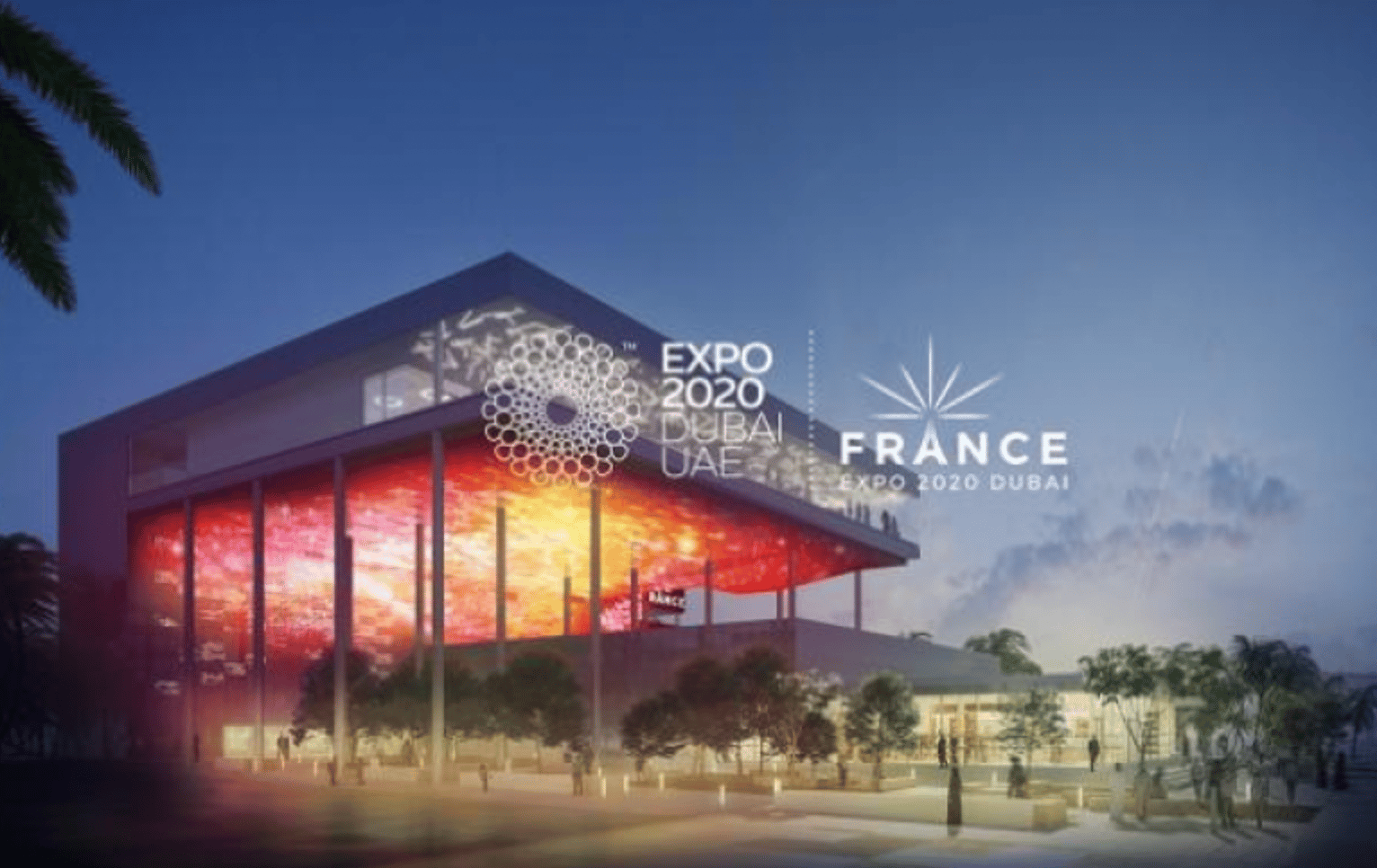 L'impressionnant pavillon de la France construit pour l'exposition universelle de Dubaï. 