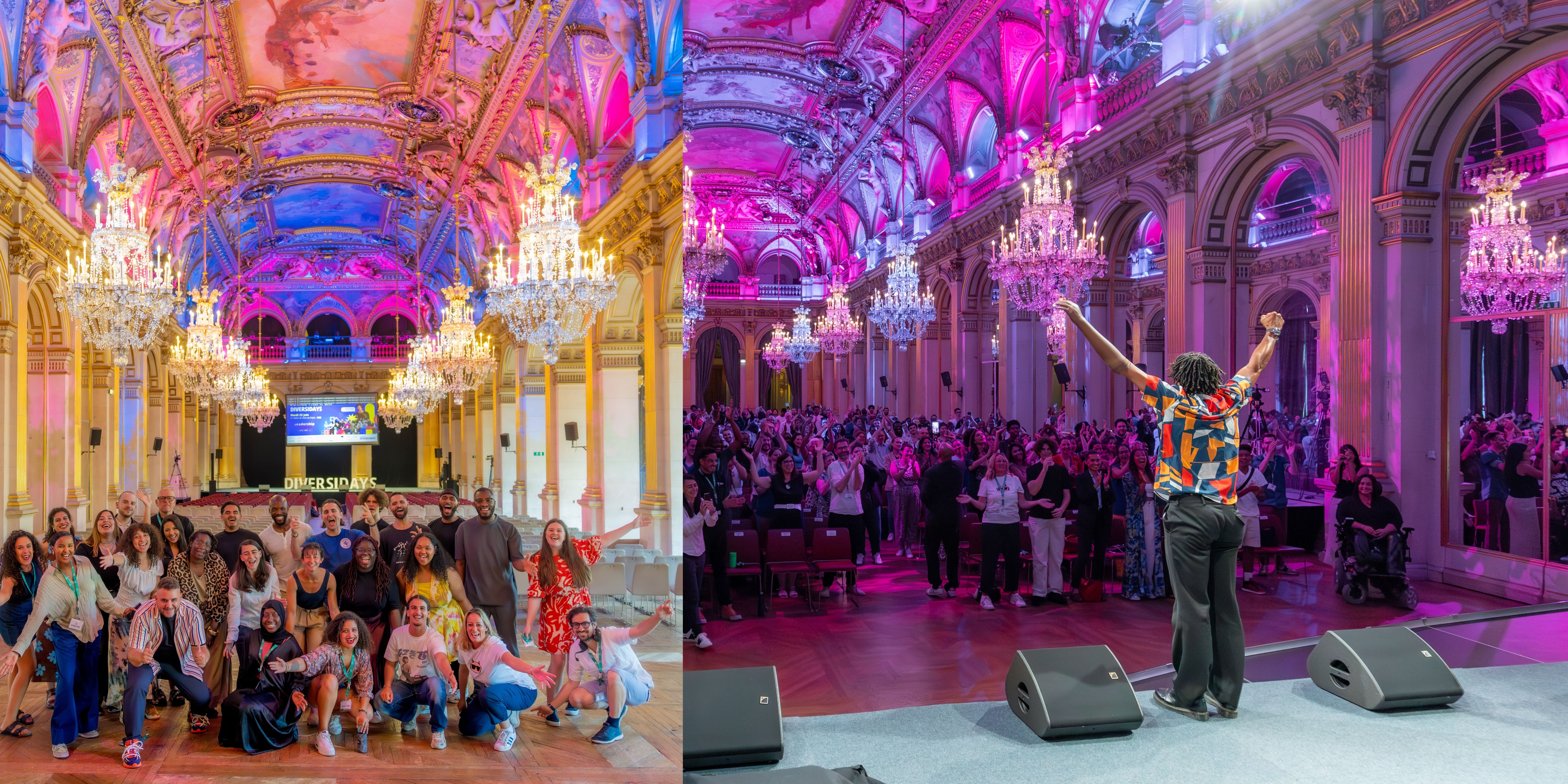 Les 11 talents qui ont pitché et le parrain de leur promotion, le champion Arnaud Assoumani