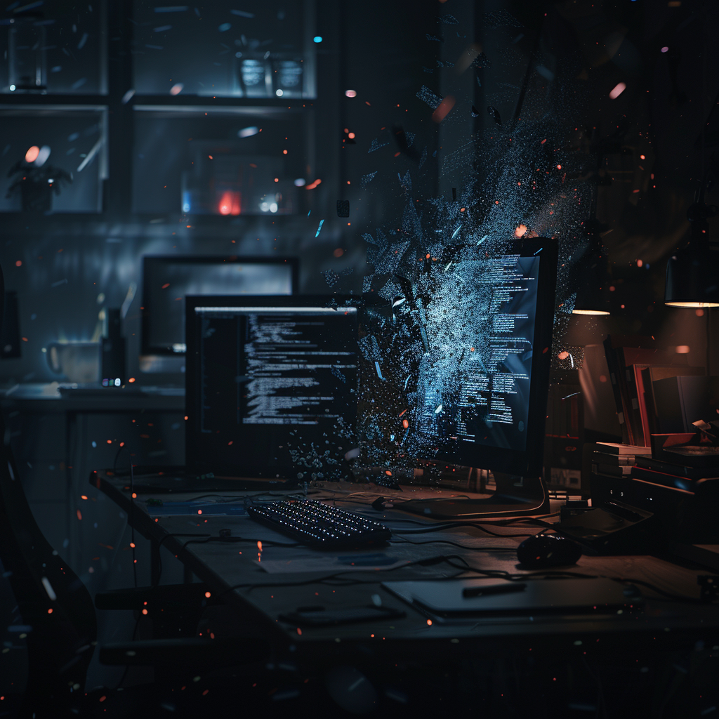 “Les données siphonnées par les IA” (Qant, M. de R. avec Midjourney)