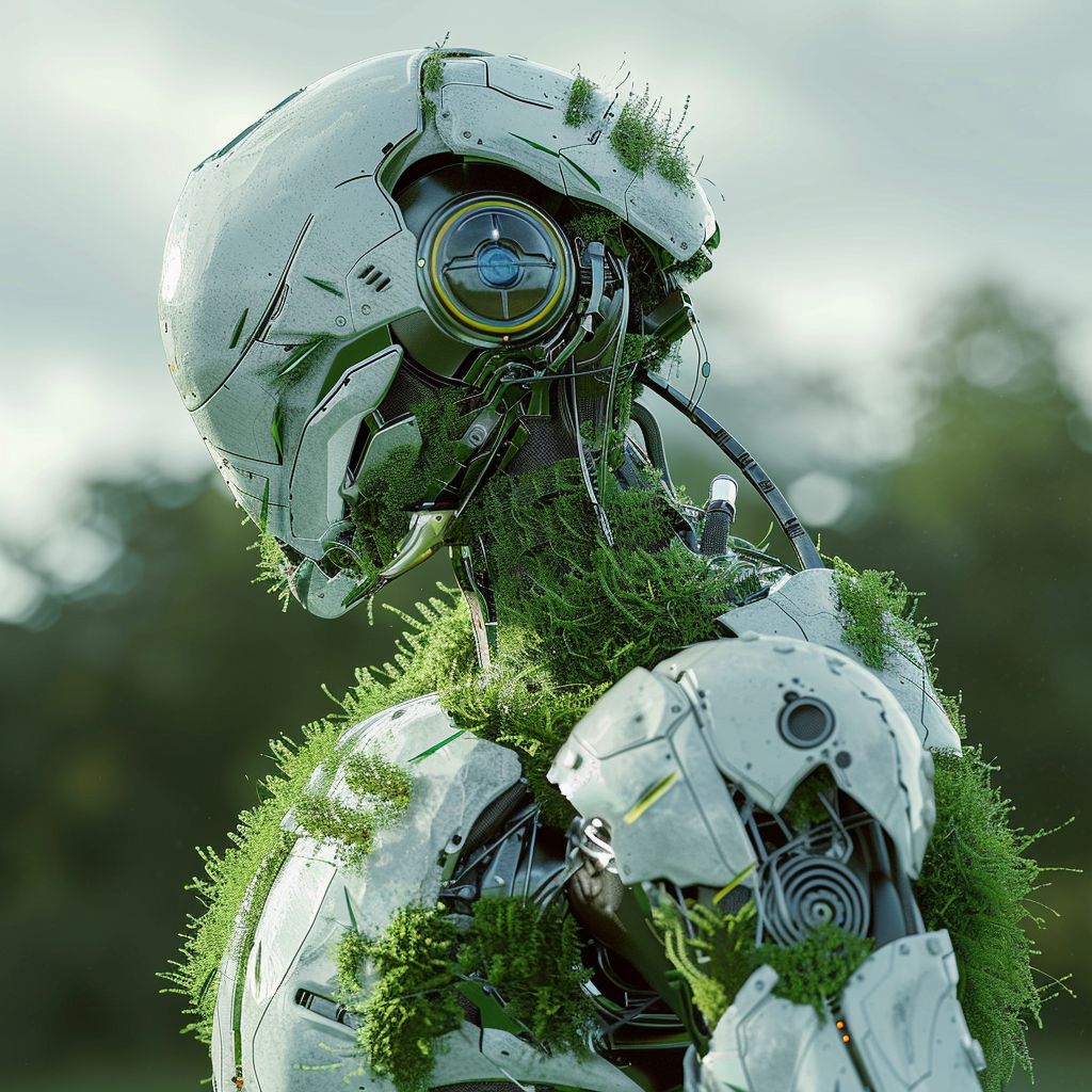 “L’IA à moitié écologique” (Qant, M. de R. avec Midjourney)