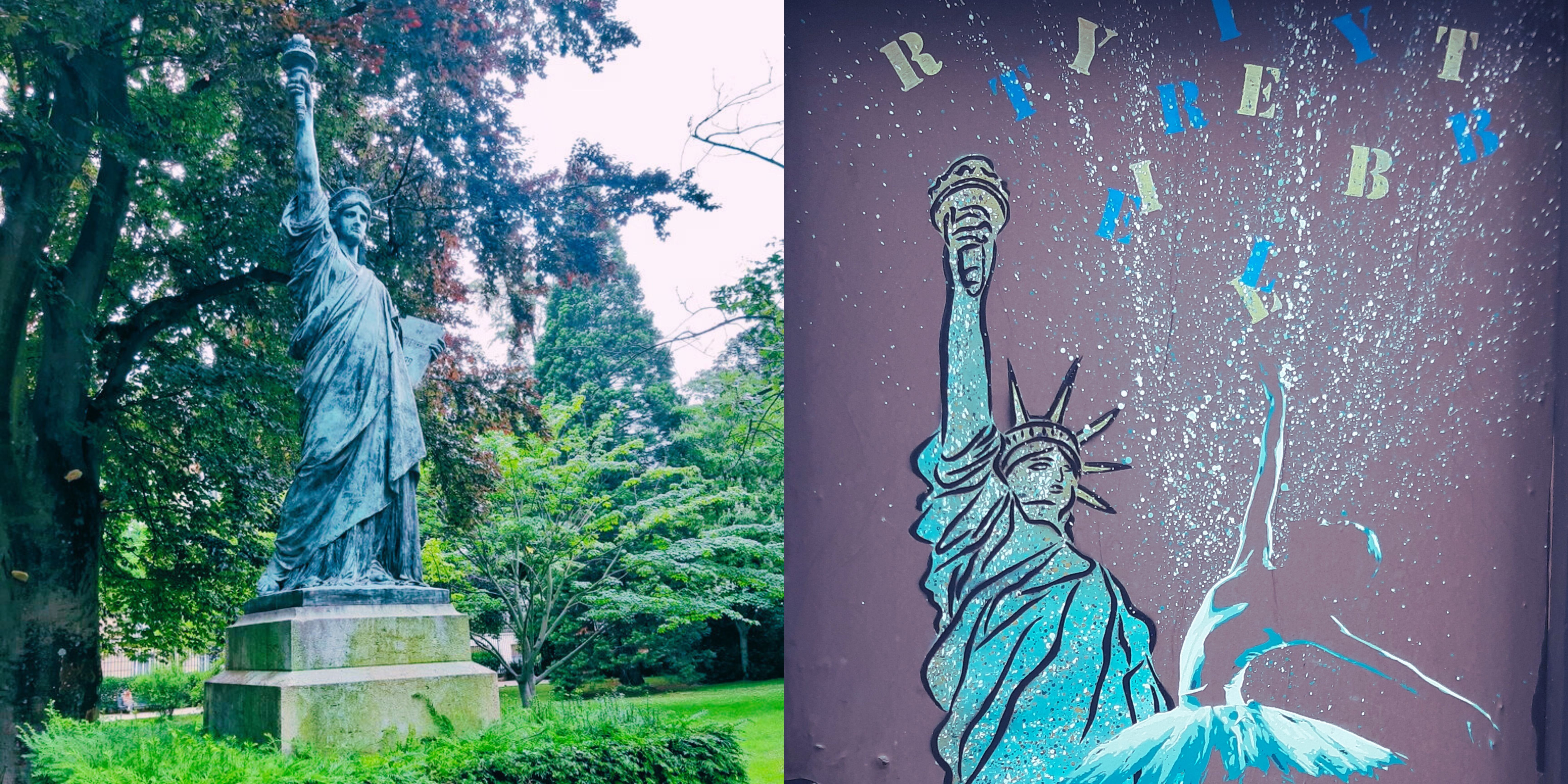 LIBERTY : modèle de Bartholdi au jardin du Luxembourg & en mode streetart dans le 13ème