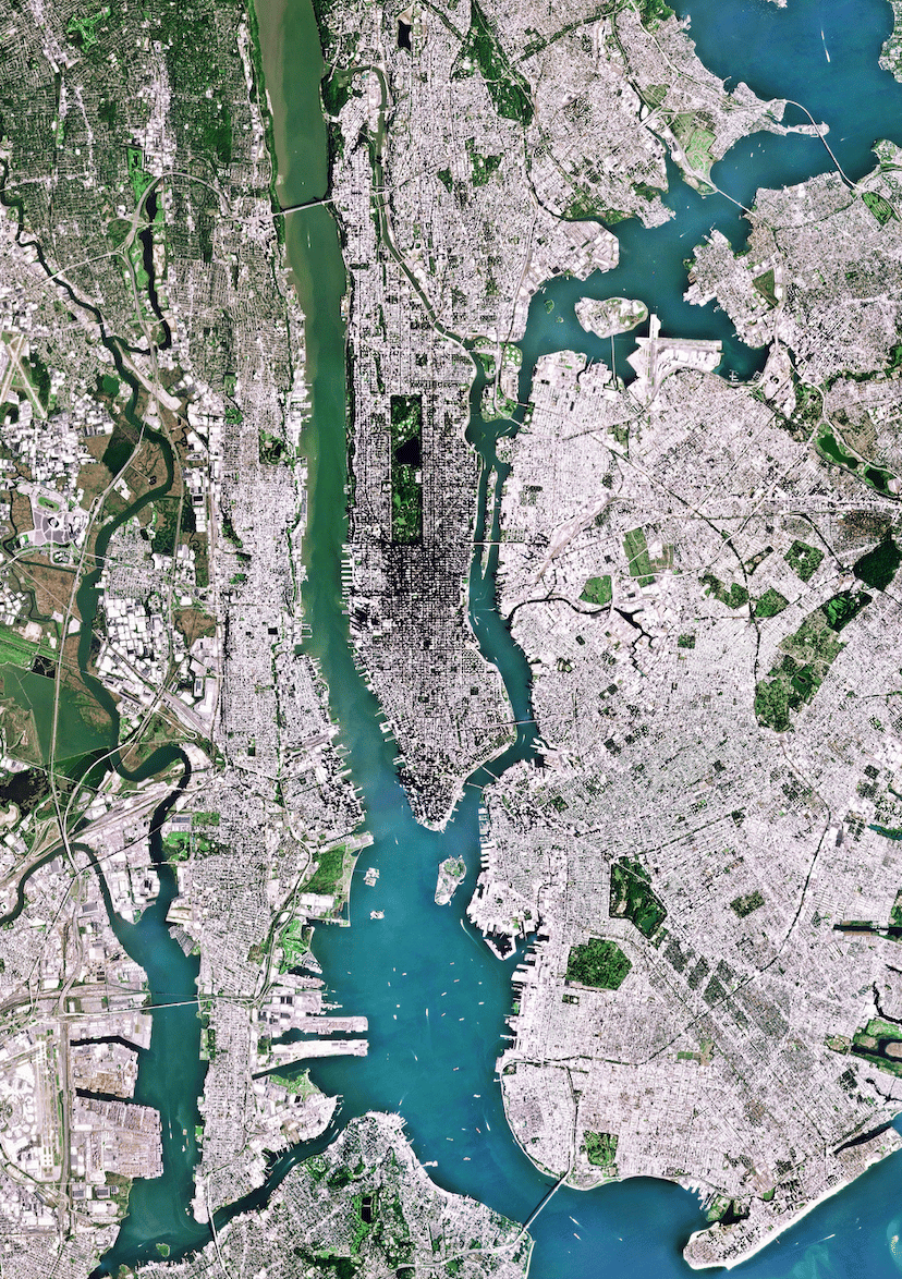 Vue de New York City - Chapitre "Bâtir des villes" de Géoconscience