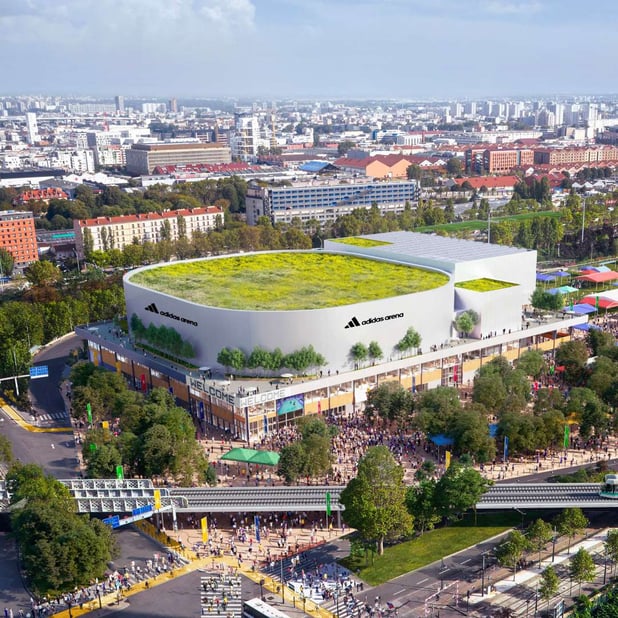 l'Adidas Arena construite pour les JO de Paris