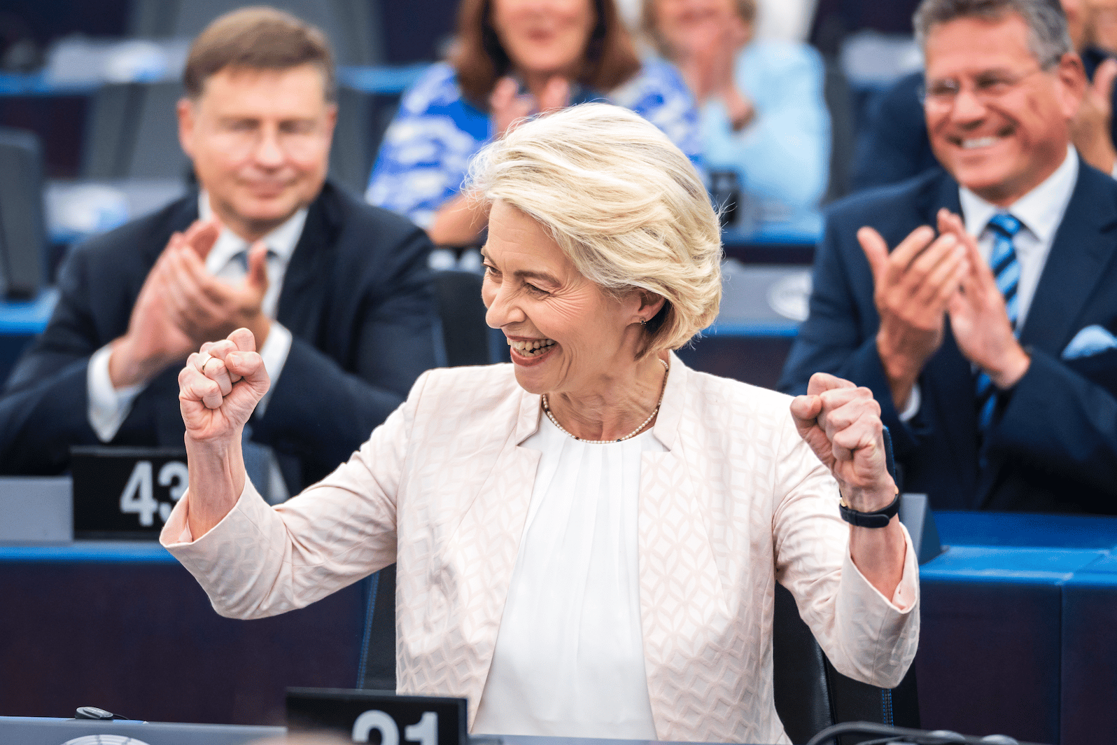 Ursula von der Leyen à l’annonce des résultats © Parlement européen