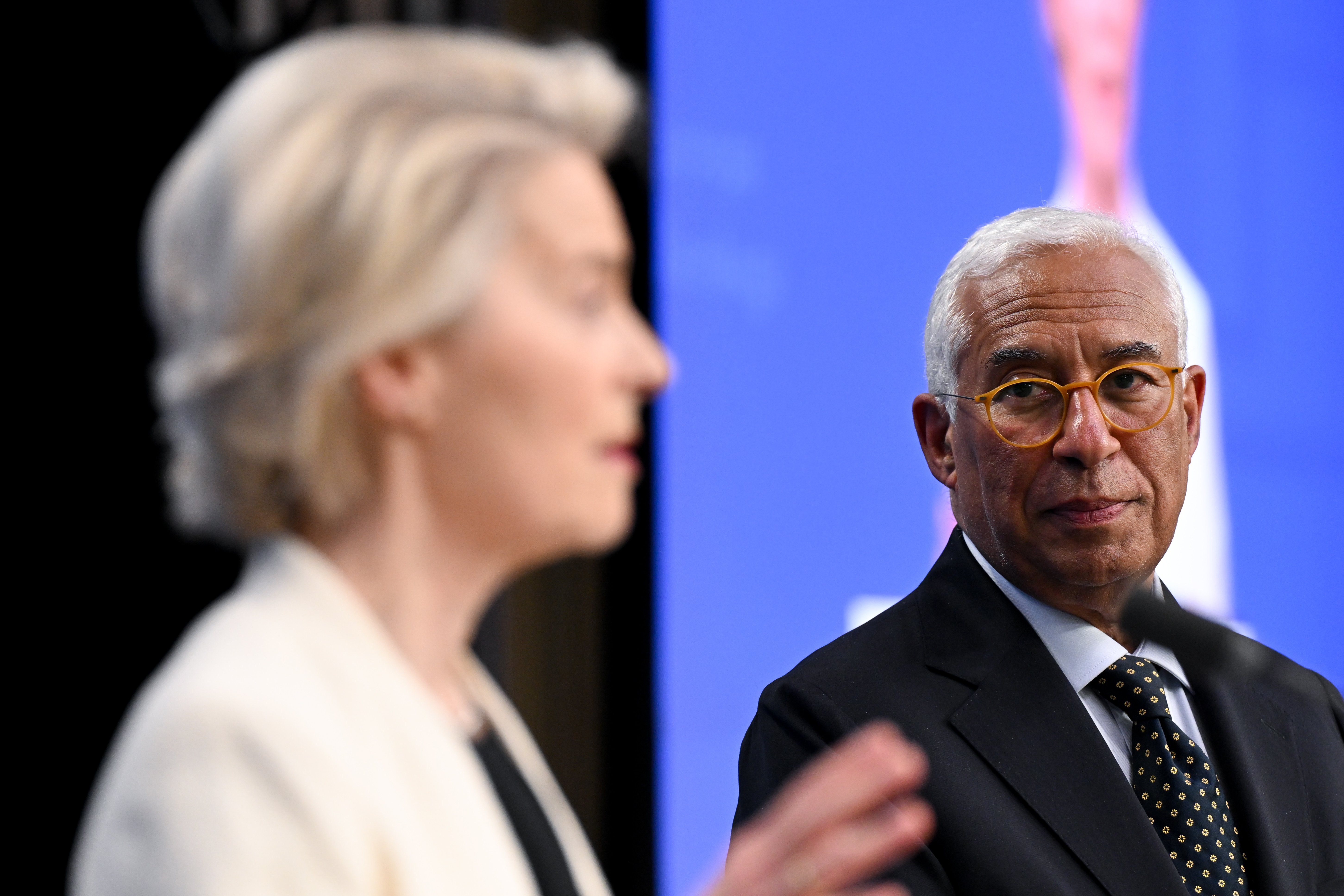 Ursula von der Leyen et Antonio Costa, à la suite du Conseil européen extraordinaire © Conseil européen