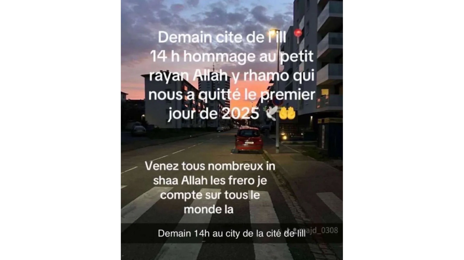 Captures d'écran via les réseaux sociaux