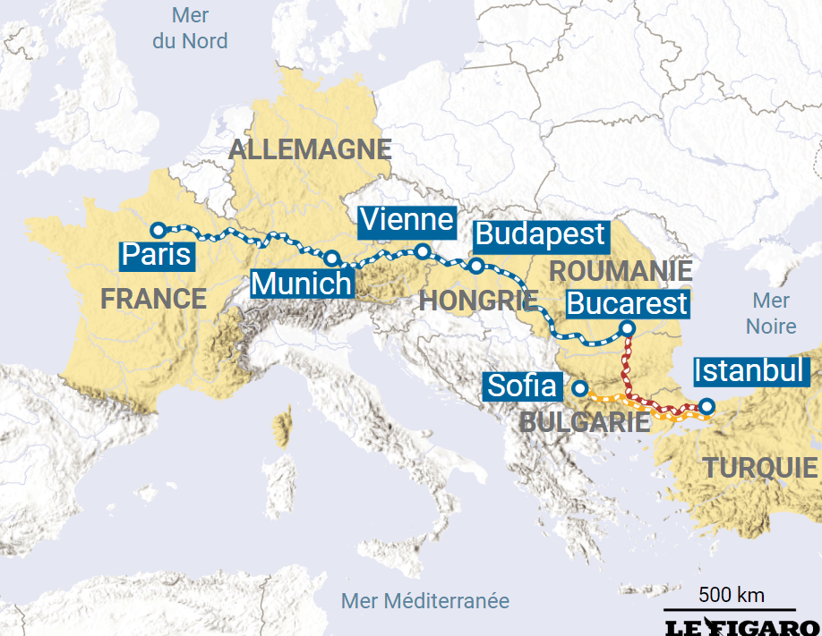 Source : https://www.lefigaro.fr/voyages/conseils/de-paris-a-istanbul-en-train-refaire-le-parcours-de-l-orient-express-sans-casser-sa-tirelire-c-est-possible-20221101