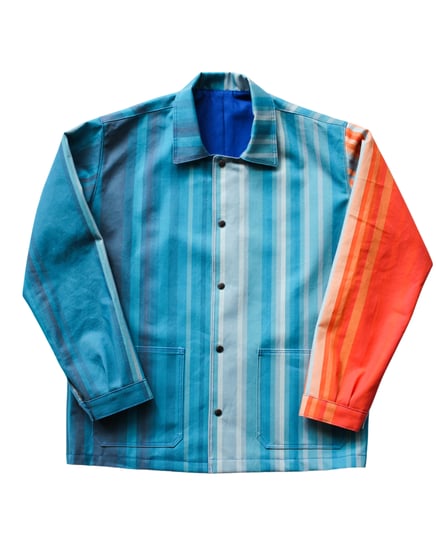 ©The Good Goods - La veste aux couleurs des bandes de réchauffement climatique