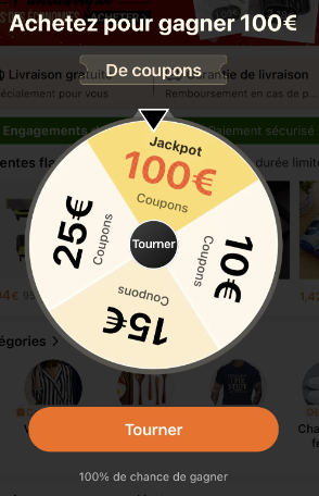 100% de chance de gagner (sic)