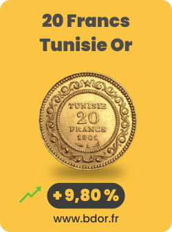 Pièce 20 Francs Tunisie Or