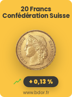 Pièce 20 Francs Suisse Or Gold