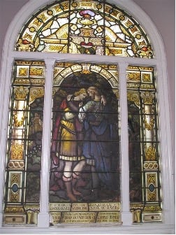 David and Jonathan window from St. Mark’s Portobello (Edinburgh, Scotland, 1882)