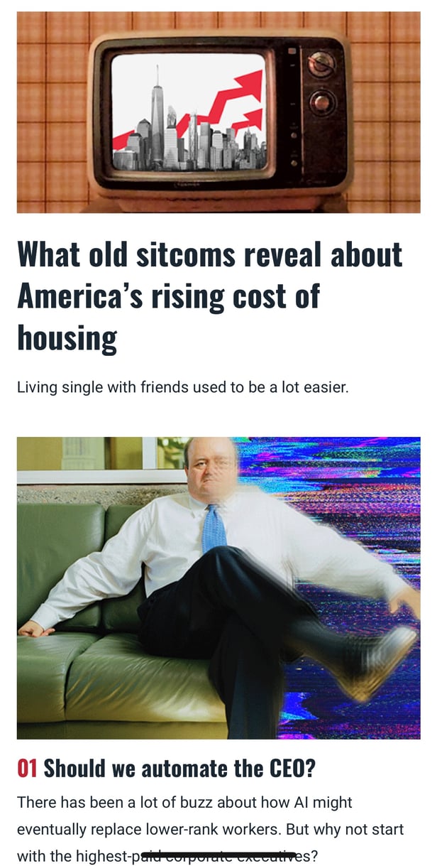 Des titres souvent provocateurs, mais des questions de fond. C'est The Hustle. 