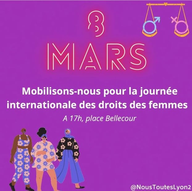 Post Instagram publié sur le compte de Nous Toutes Lyon 2