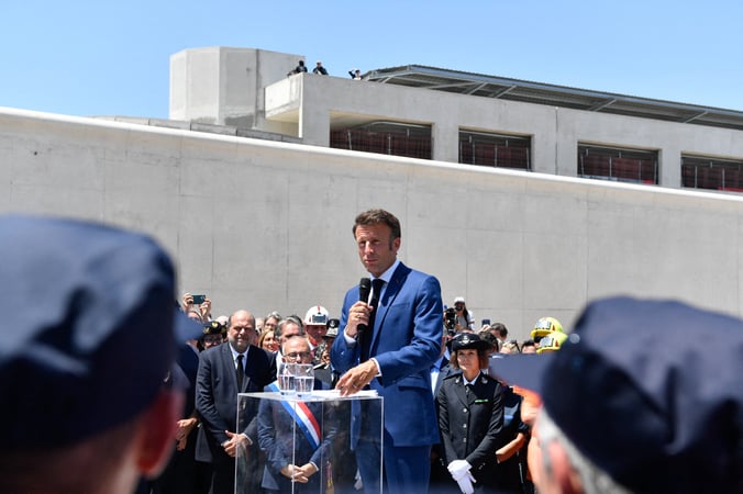 Emmanuel Macron à Marseille, ce lundi. © Abaca