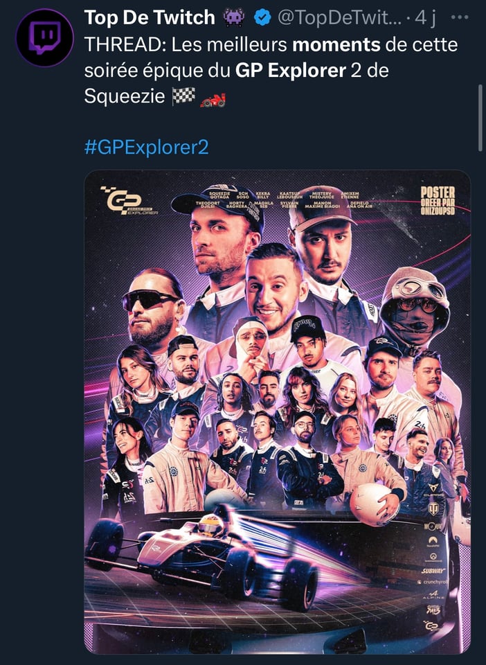 Sur ce poster non-officiel, @AnaOnAir est aux abonnés absents, confondue avec Manon Lanza qui y apparait donc deux fois.