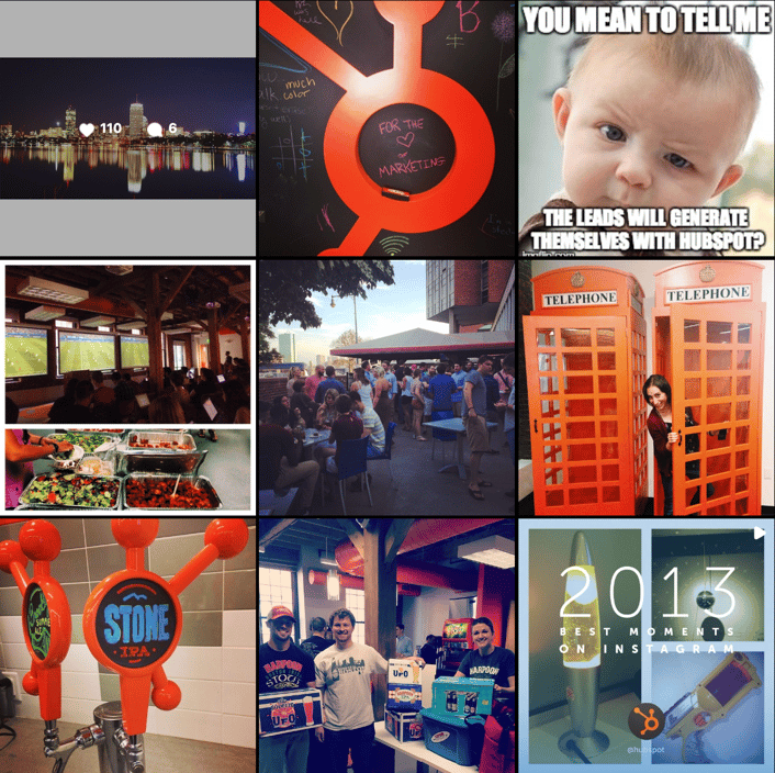 Compte Instagram Hubspot en 2013