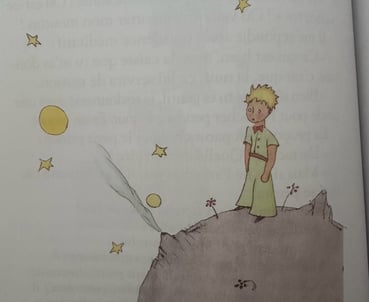 Aquarelles de l'auteur dans l'édition Folio Junior du Petit Prince