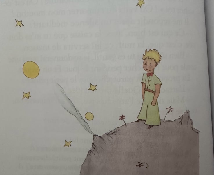 Aquarelles de l'auteur dans l'édition Folio Junior du Petit Prince