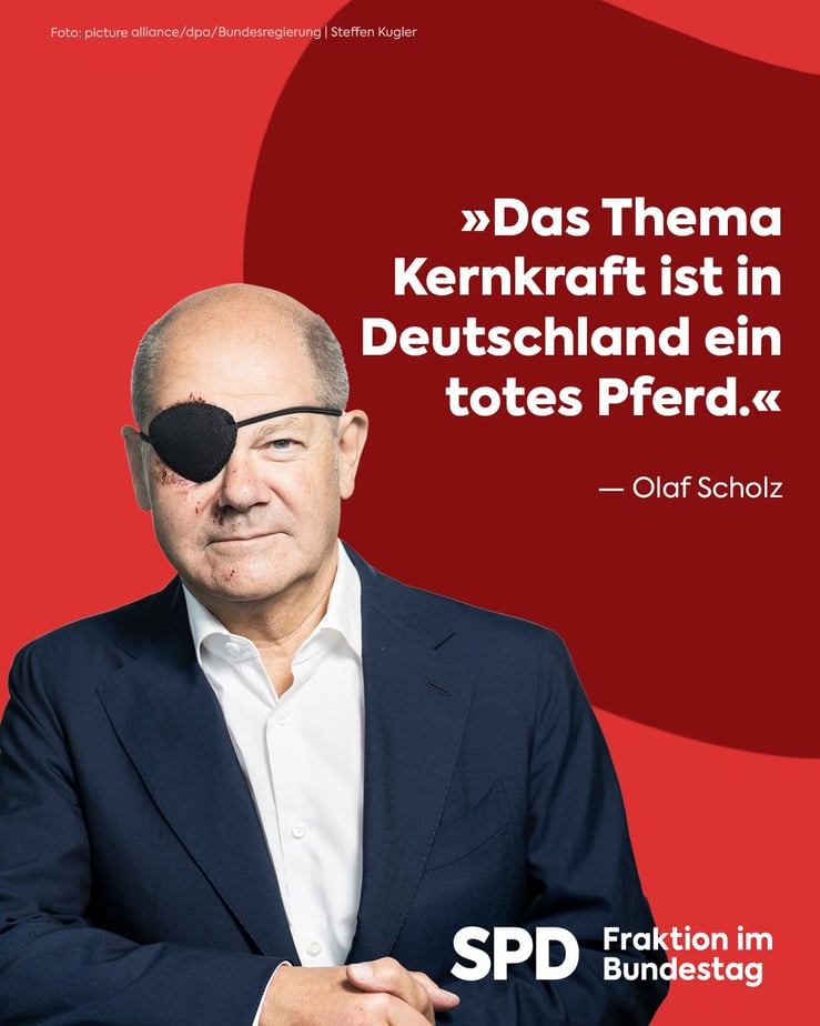 "Le nucléaire en Allemagne est un cheval mort" : le groupe parlementaire SPD au Bundestag se félicite des déclarations du chancelier