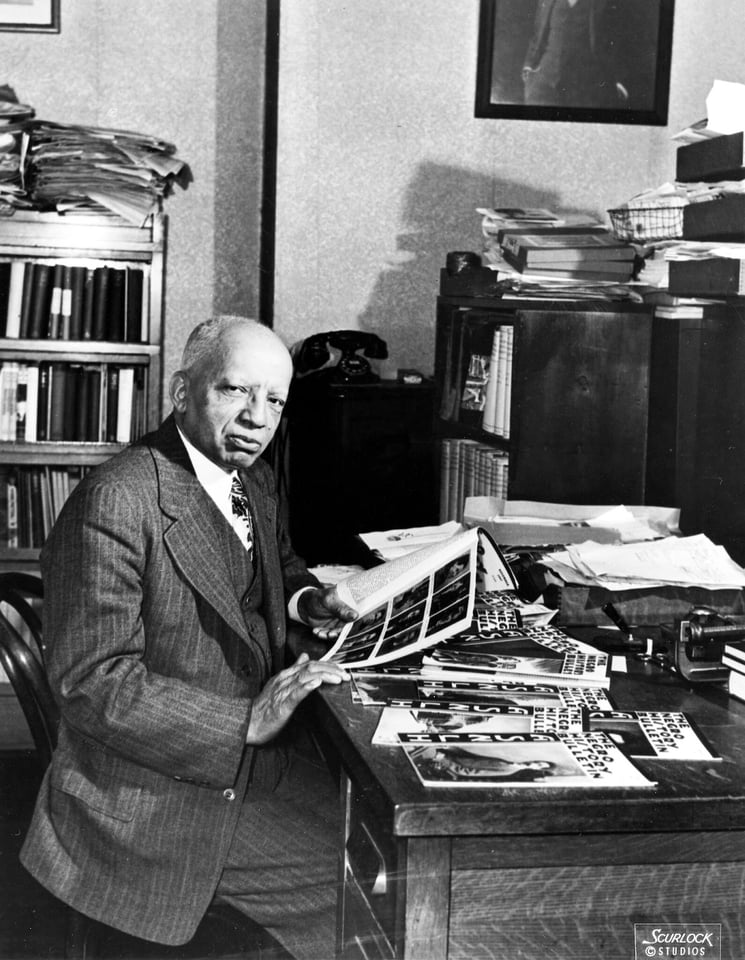 Carter G. Woodson dans sa maison à New York