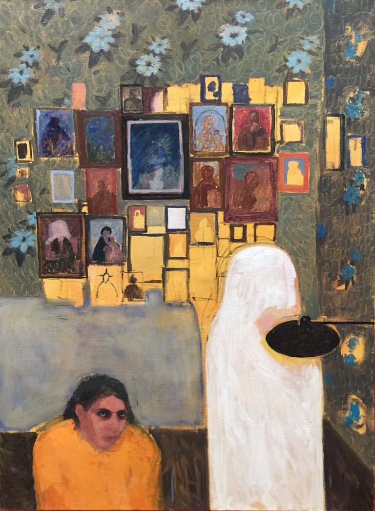 Elené Shatberashvili, Autoportrait avec des icônes #1, 2018