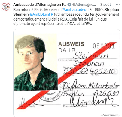 Sur le compte instagram de l'ambassade d'Allemagne en France
