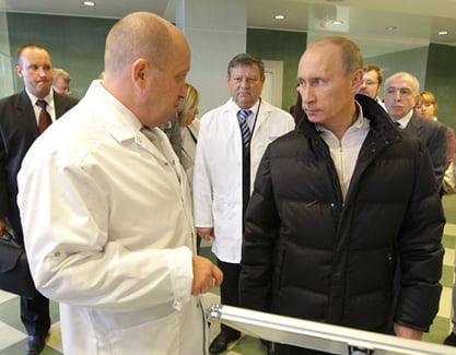 Evguéni Prigojine et Vladimir Poutine en 2010