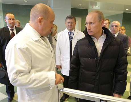 Evguéni Prigojine et Vladimir Poutine en 2010