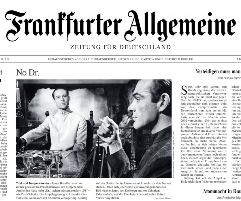 Une mesure symbolique certes mais qui touche une vache sacrée du modèle allemand : cela valait bien la une de l'auguste journal