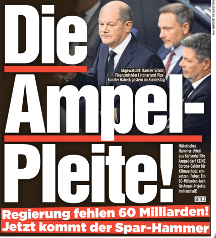 "La faillite de la coalition feu tricolore" pour le quotidien "Bild Zeitung"