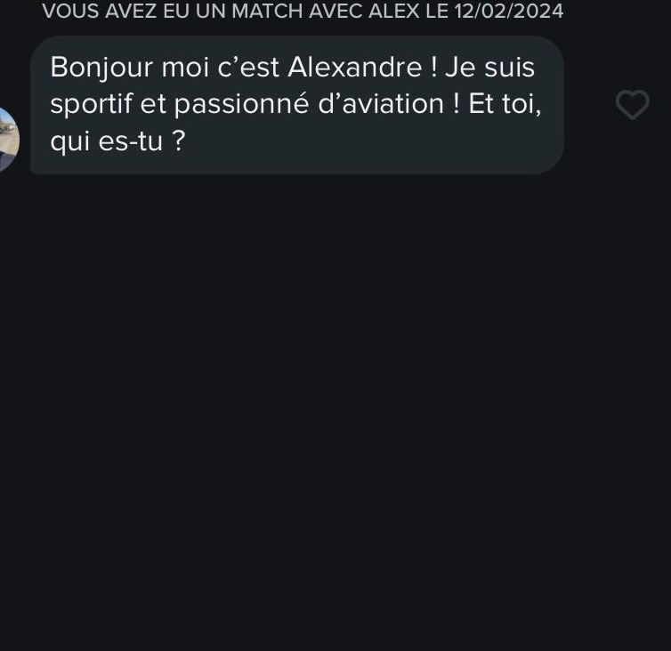 Capture d'écran d'une lectrice Bon Pote sur une app de rencontres