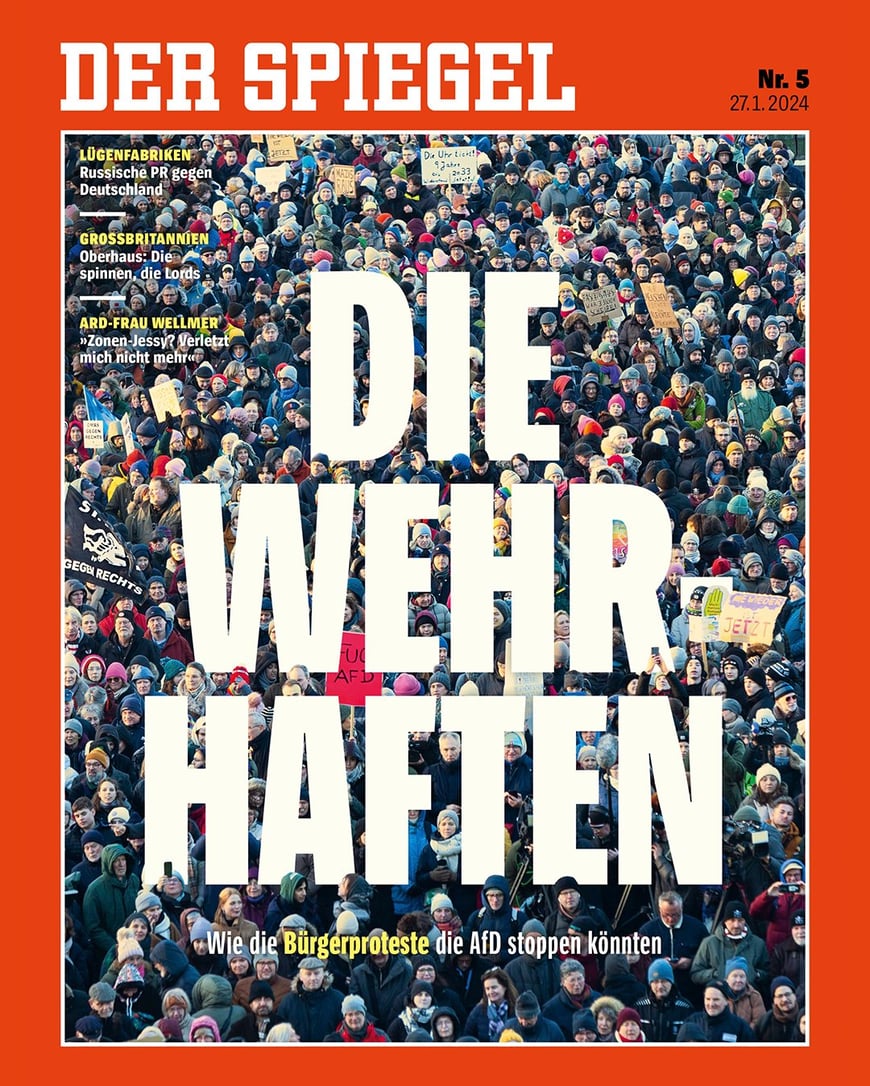 Les manifestations massives faisaient la une du magazine la semaine dernière.