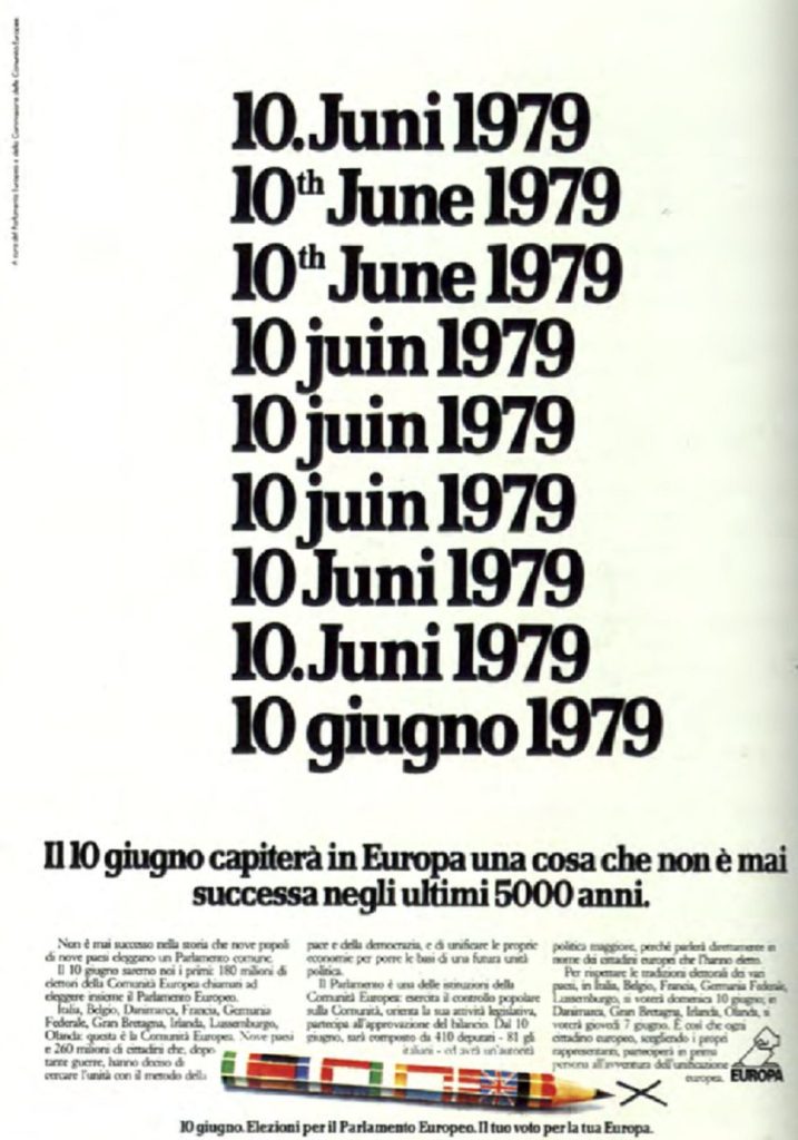 Affiche des premières élections européennes en 1979