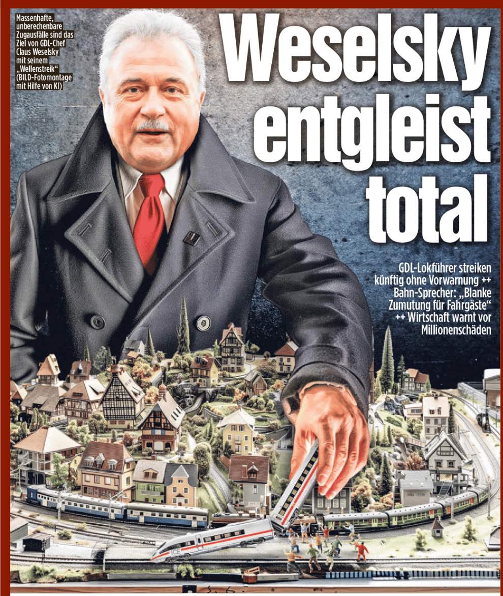 "Weselsky déraille complètement" dans "Bild" cette semaine