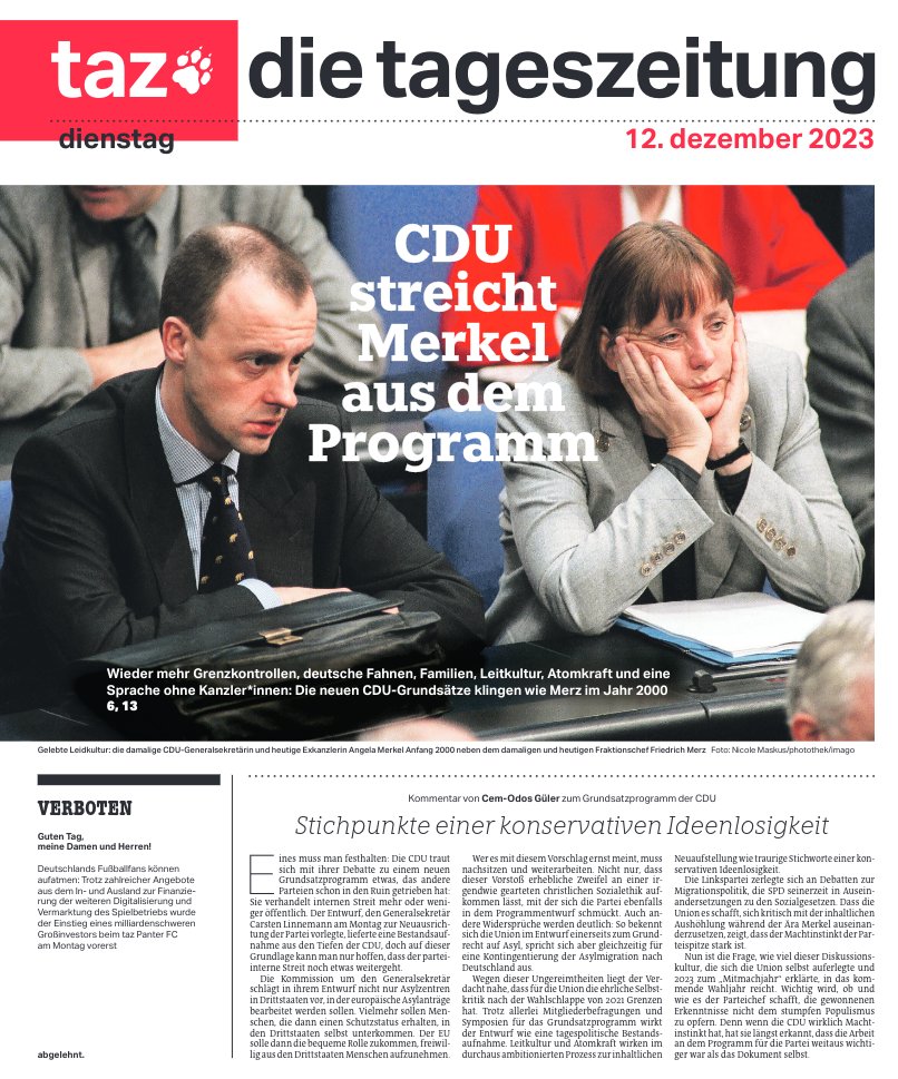 "La CDU efface Merkel de son programme"
