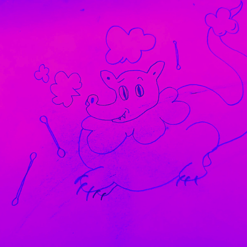 merci à K pour son dessin d'un dragon de coton