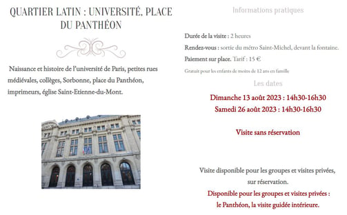Si tu n'as rien de prévu dimanche... D'autres propositions de visites à découvrir sur le site