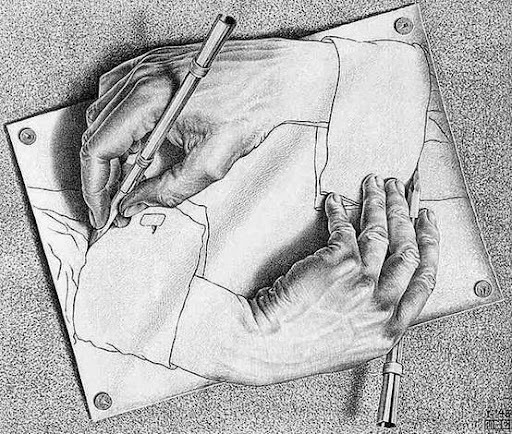 Mains dessinant de Maurits Cornelis Escher