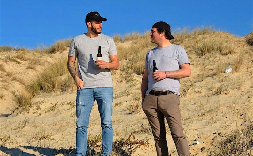 Julien Dumora et Jean-François Pottier avec les bières La Petite Landaise