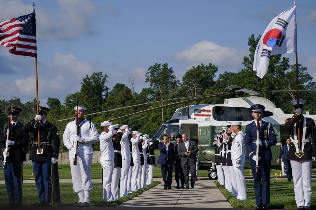 Le président sud-coréen Yoon Suk Yeol est arrivé à Camp David © Abaca
