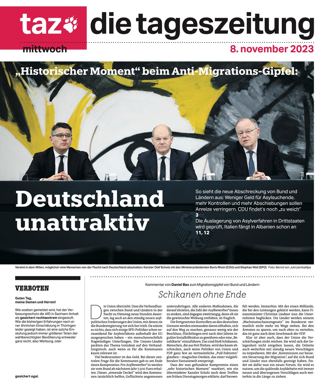 "L'Allemagne non attractive" titrait mercredi le quotidien de gauche berlinois